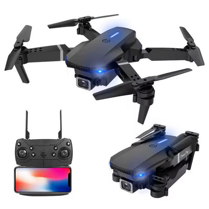 Drone E88 4k wide-angle HD camera WiFi fpv height Hold Foldable RC quadrotor helicopter Camera-free children's toys