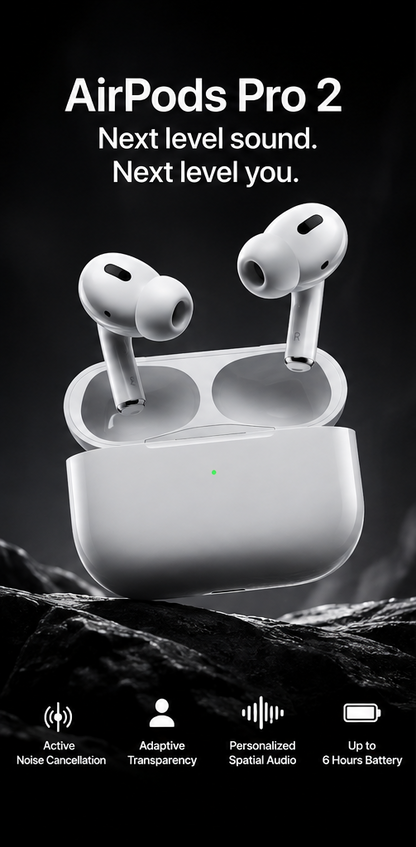 AirPods Pro 2 ANC (USB-C) Control In-Ear Hi-Fi Stereo Earbuds with Charging Case