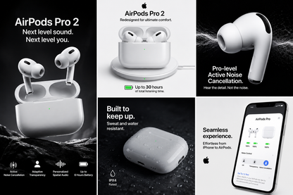 AirPods Pro 2 ANC (USB-C) Control In-Ear Hi-Fi Stereo Earbuds with Charging Case