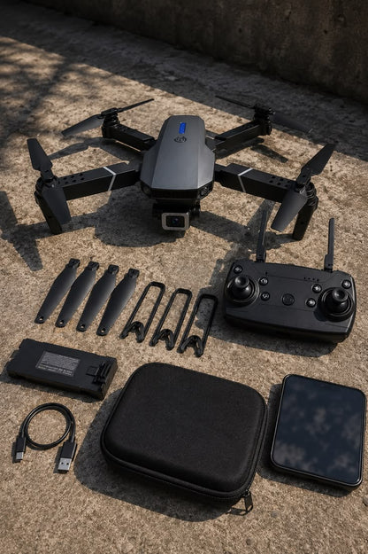 Drone E88 4k wide-angle HD camera WiFi fpv height Hold Foldable RC quadrotor helicopter Camera-free children's toys