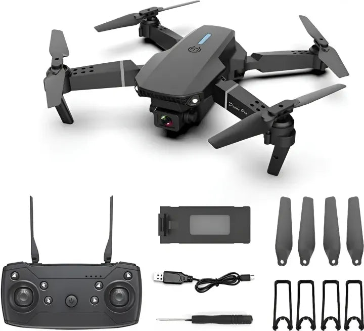 Drone E88 4k wide-angle HD camera WiFi fpv height Hold Foldable RC quadrotor helicopter Camera-free children's toys