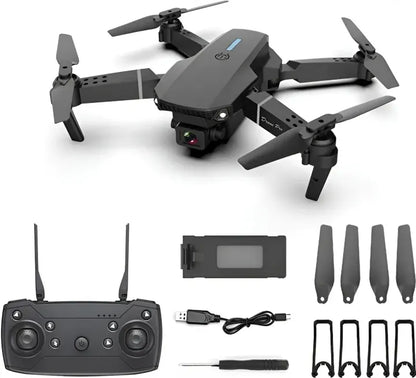 Drone E88 4k wide-angle HD camera WiFi fpv height Hold Foldable RC quadrotor helicopter Camera-free children's toys