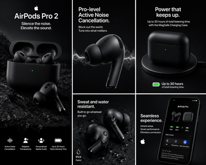 AirPods Pro 2 ANC (USB-C) Control In-Ear Hi-Fi Stereo Earbuds with Charging Case